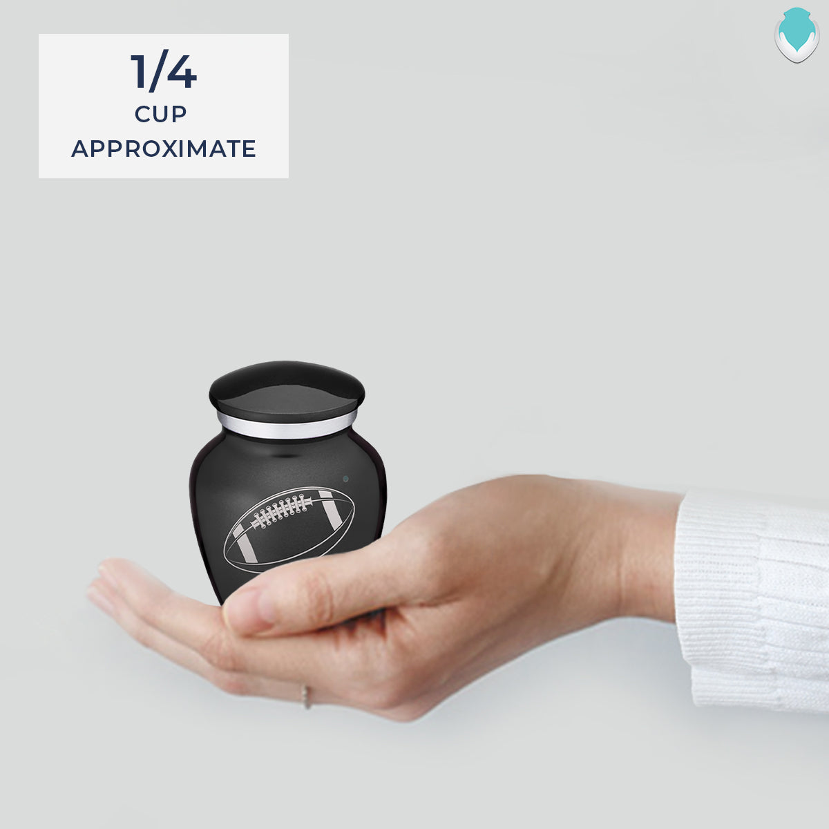 Keepsake Embrace Charcoal Football Cremation Urn