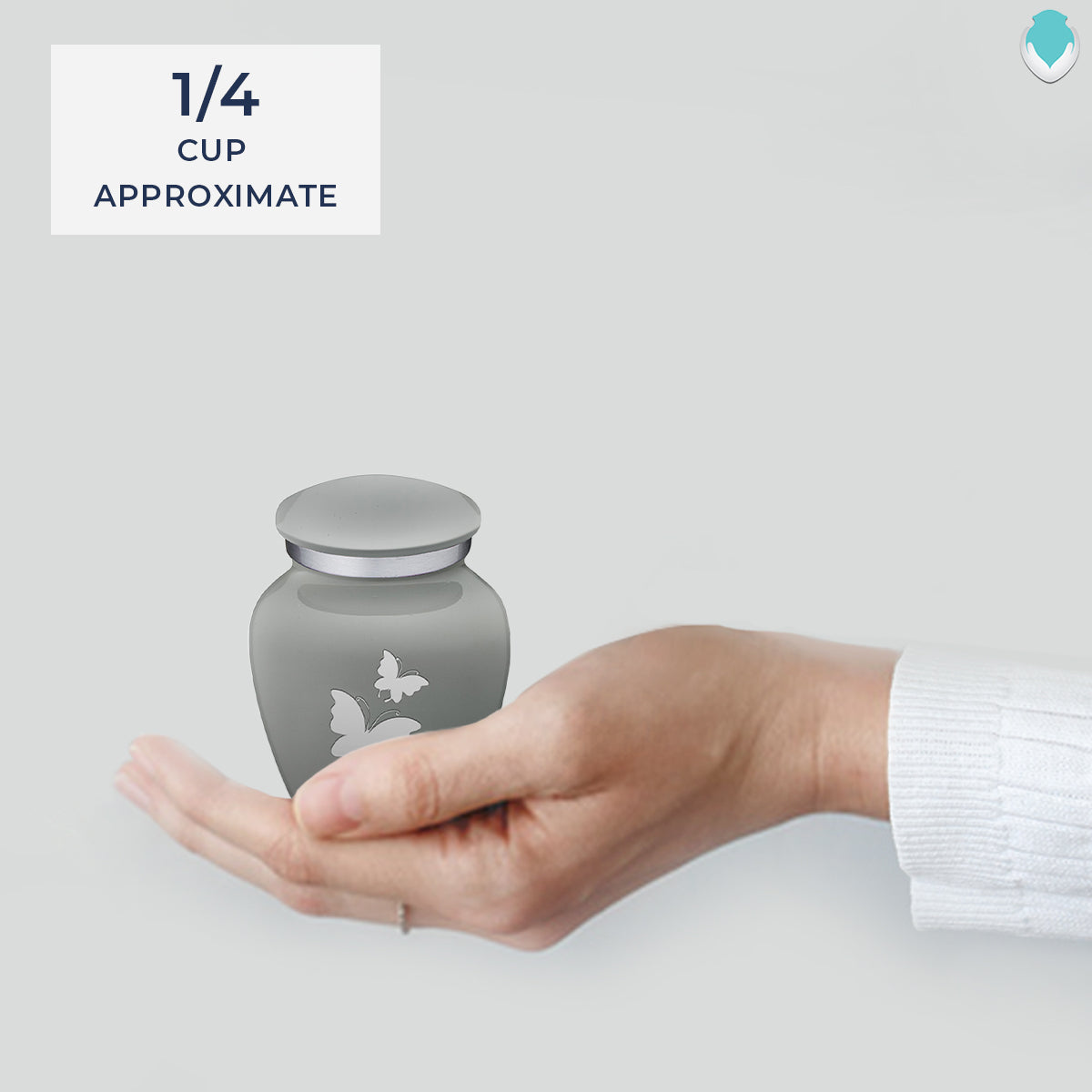 Keepsake Embrace Slate Grey Butterflies Cremation Urn