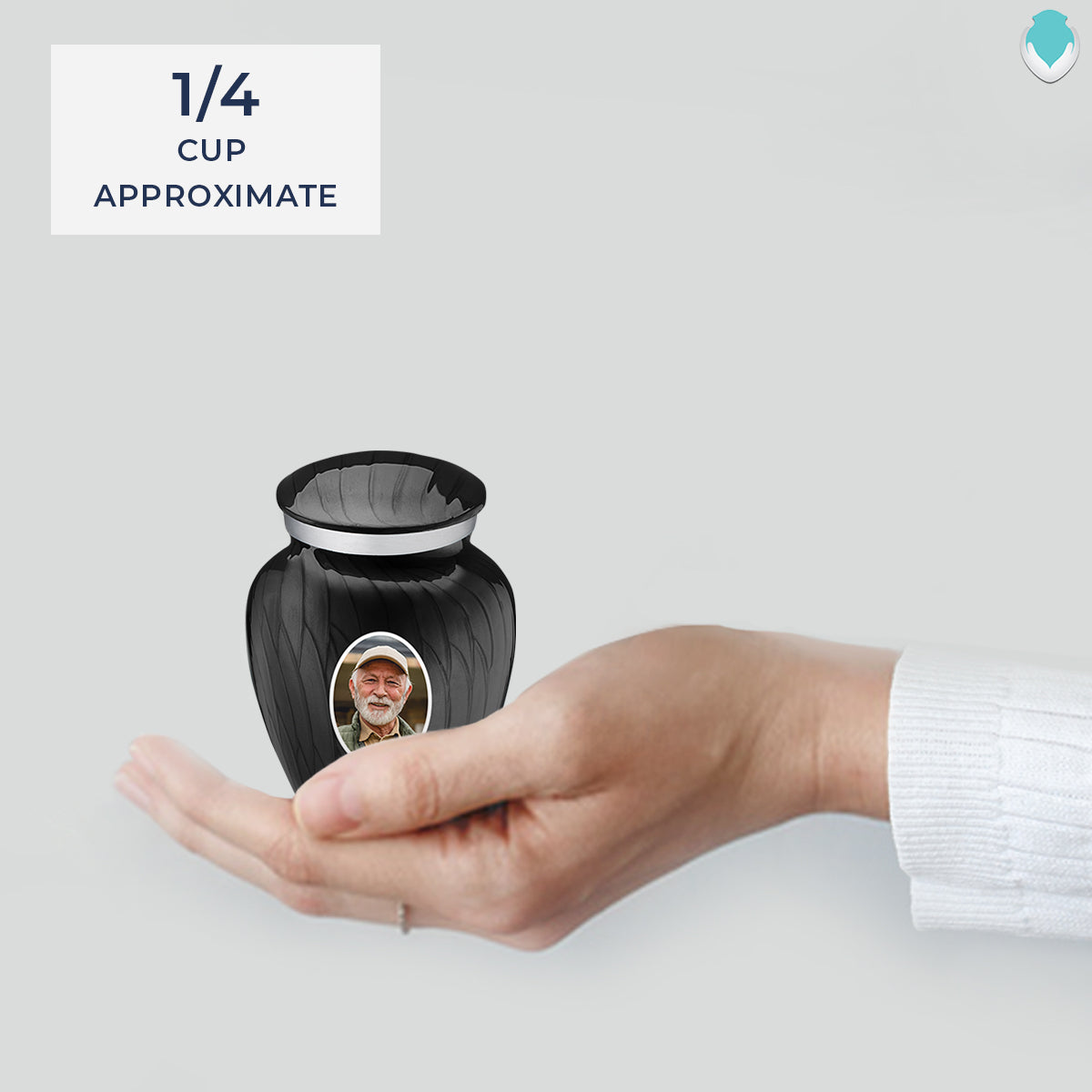 Keepsake Embrace Pearl Black Portrait Cremation Urn