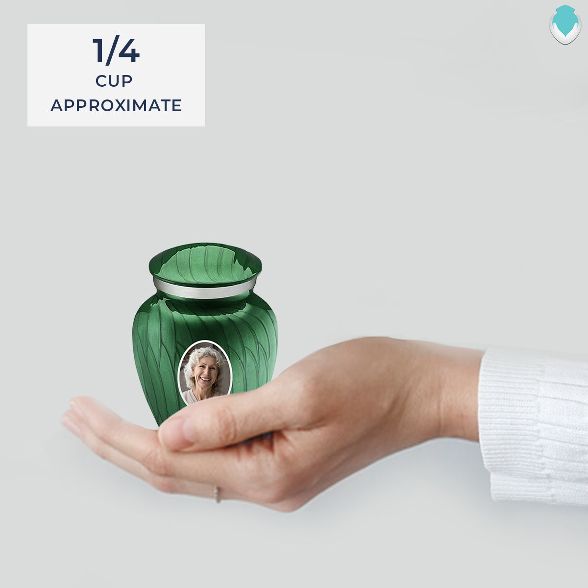 Keepsake Embrace Pearl Green Portrait Cremation Urn