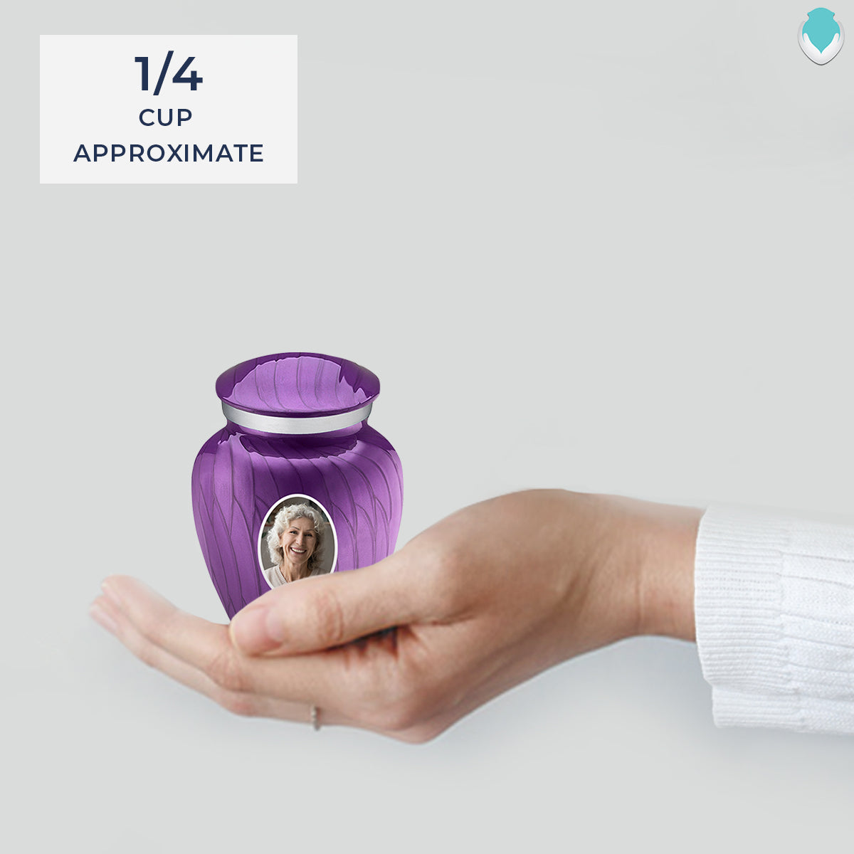 Keepsake Embrace Pearl Purple Portrait Cremation Urn