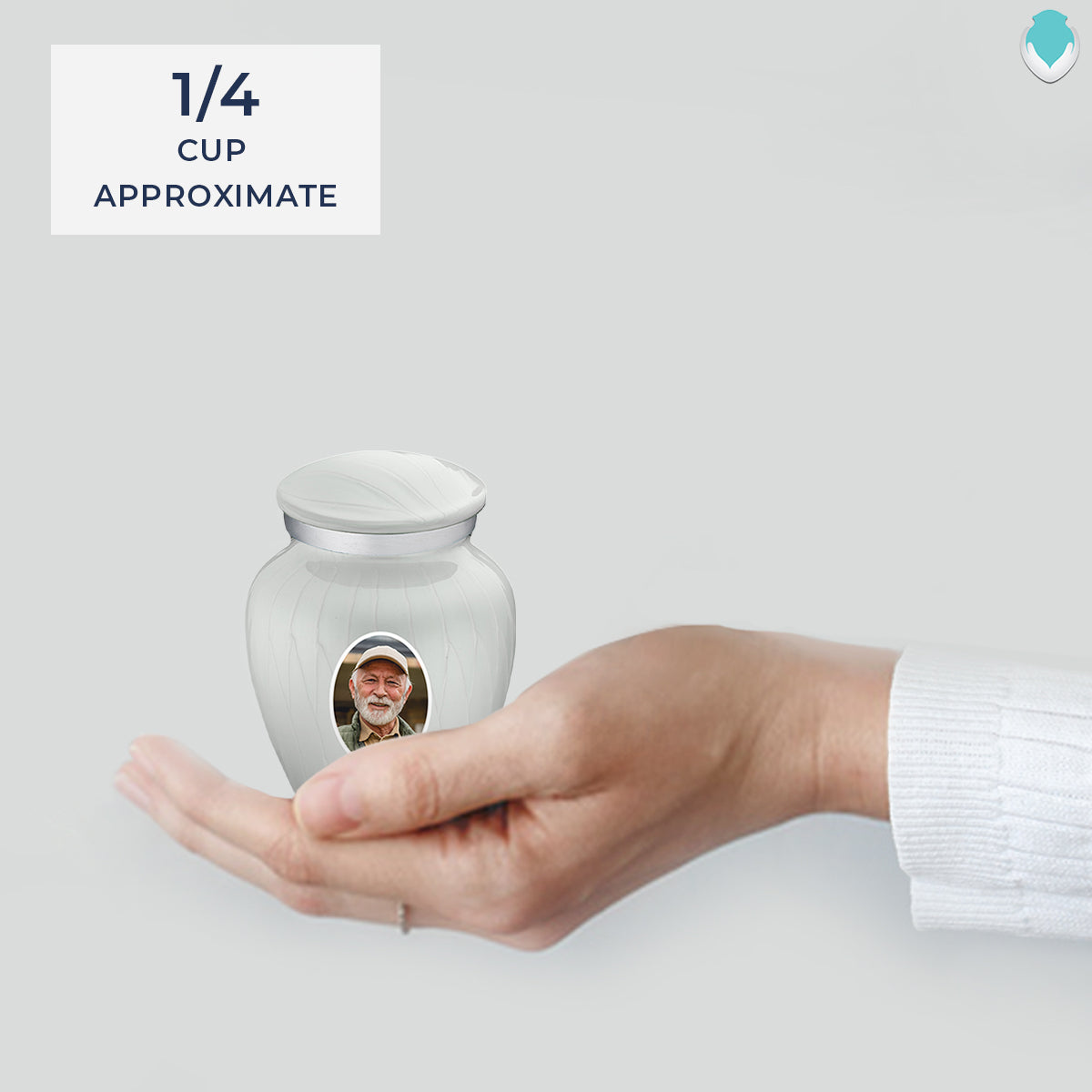 Keepsake Embrace Pearl White Portrait Cremation Urn