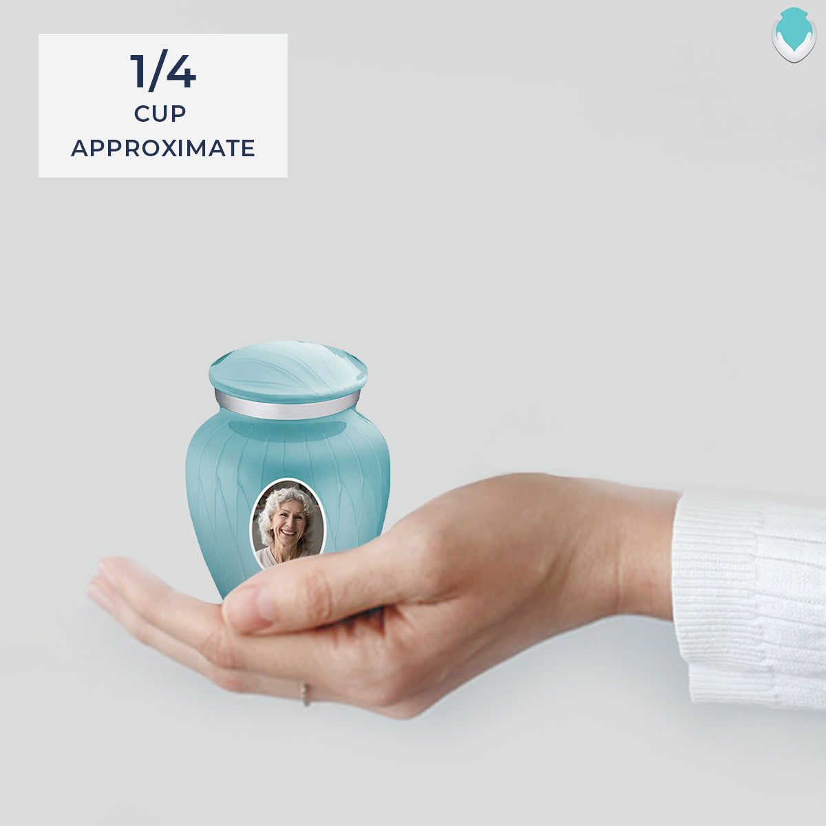 Keepsake Embrace Pearl Light Blue Portrait Cremation Urn