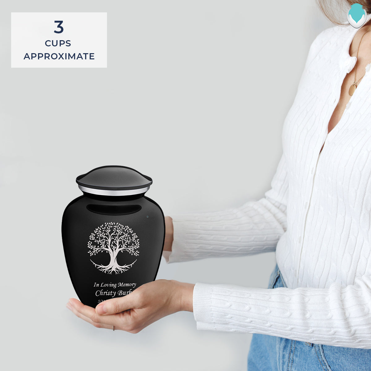 Medium Embrace Black Tree of Life Cremation Urn