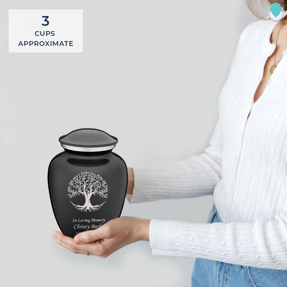Medium Embrace Charcoal Tree of Life Cremation Urn