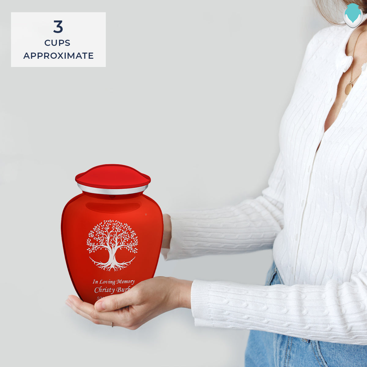 Medium Embrace Bright Red Tree of Life Cremation Urn