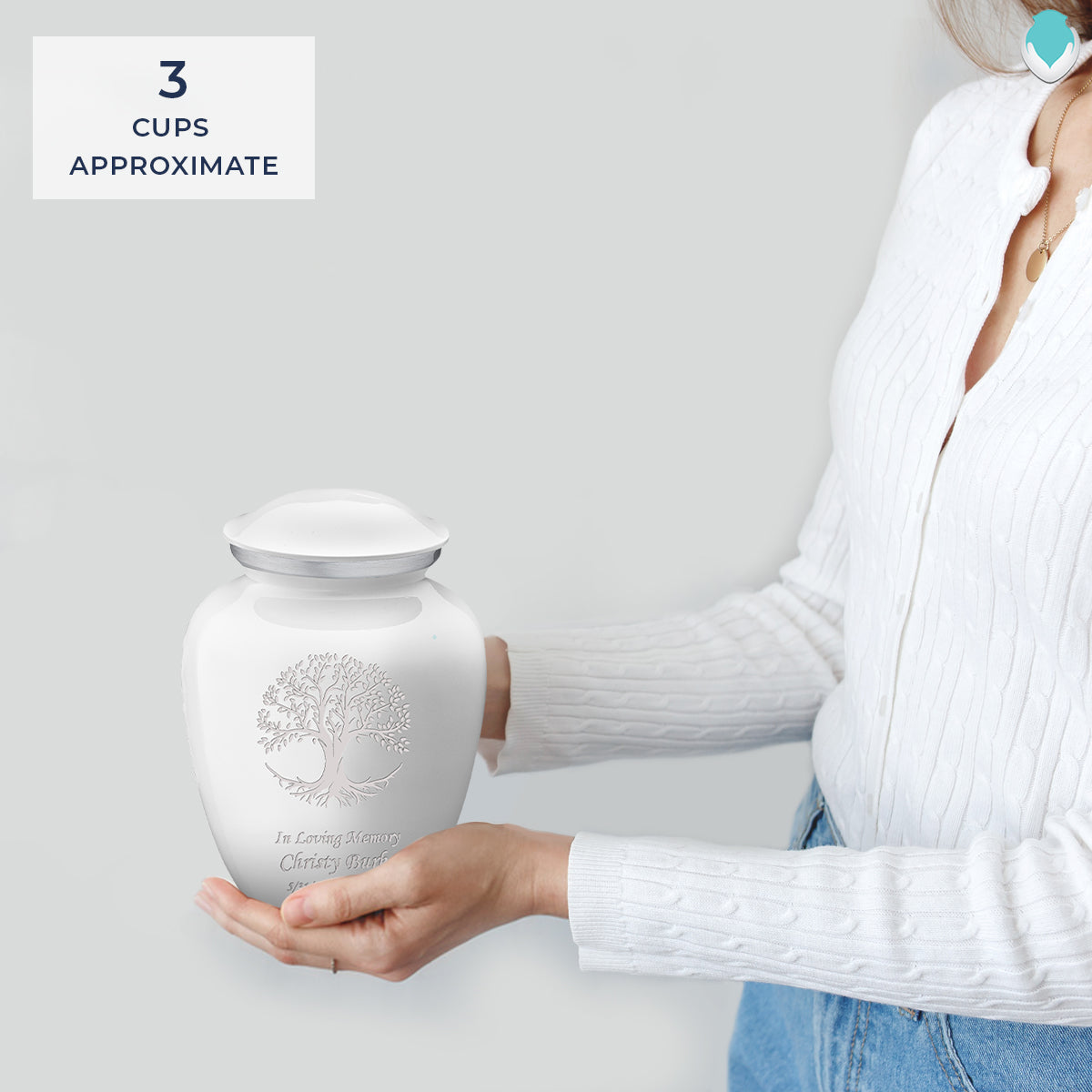 Medium Embrace White Tree of Life Cremation Urn