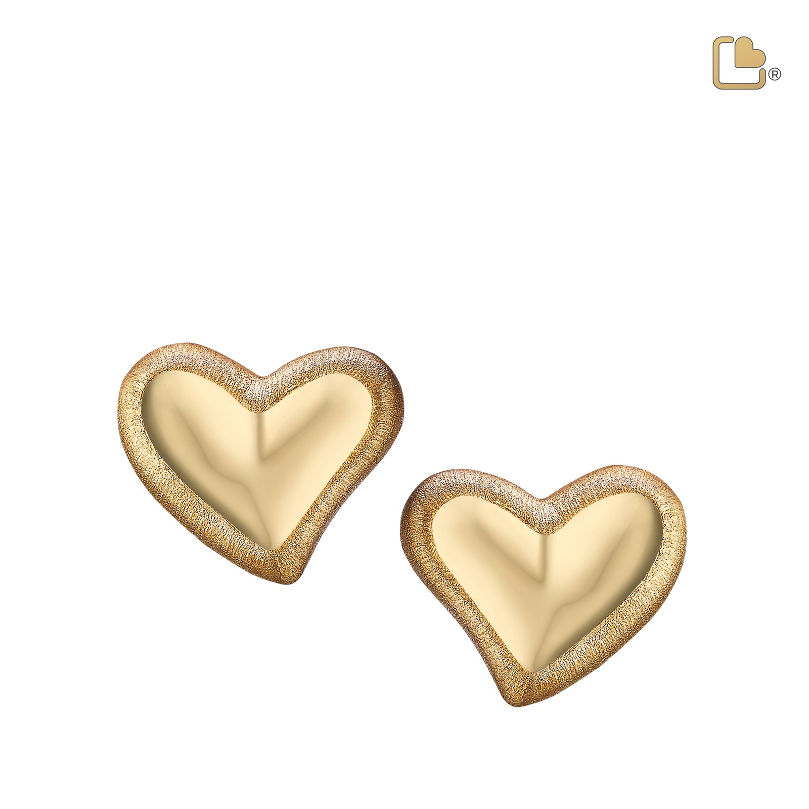 Leaning Heart Gold Vermeil Sterling Silver Stud Earrings