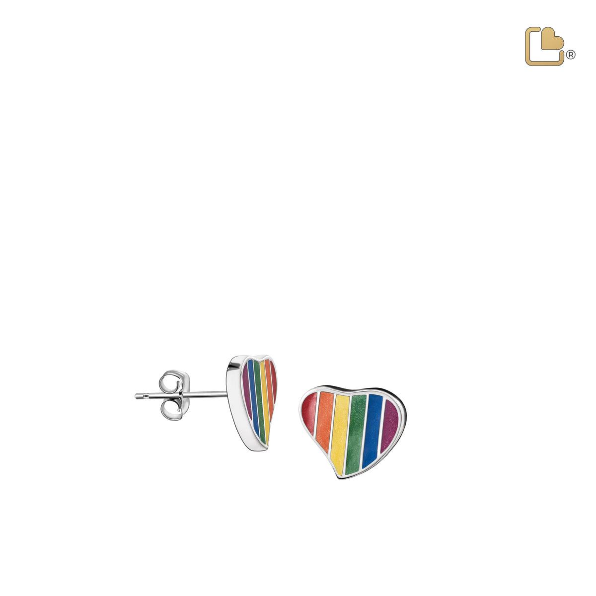 Pride Rainbow Sterling Silver Stud Earrings