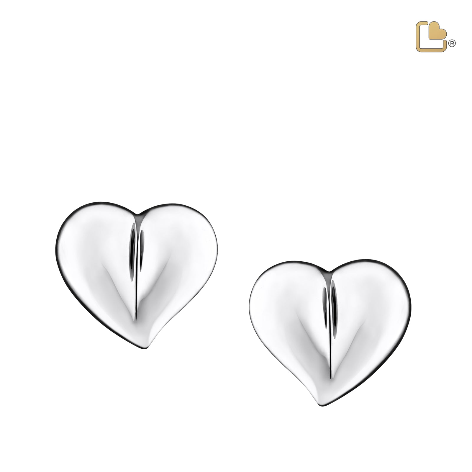 LoveHeart Rhodium Plated Sterling Silver Stud Earrings