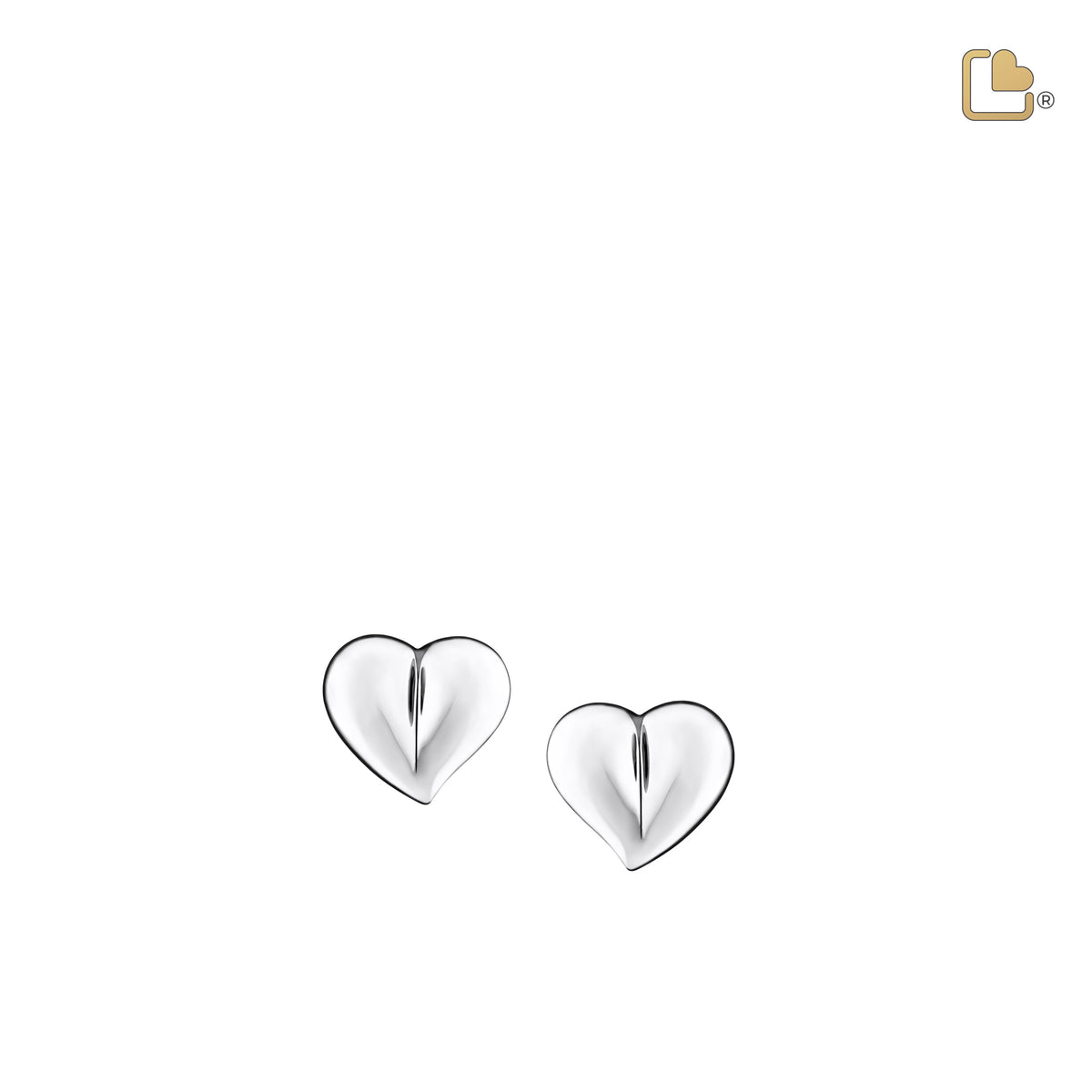 LoveHeart Rhodium Plated Sterling Silver Stud Earrings