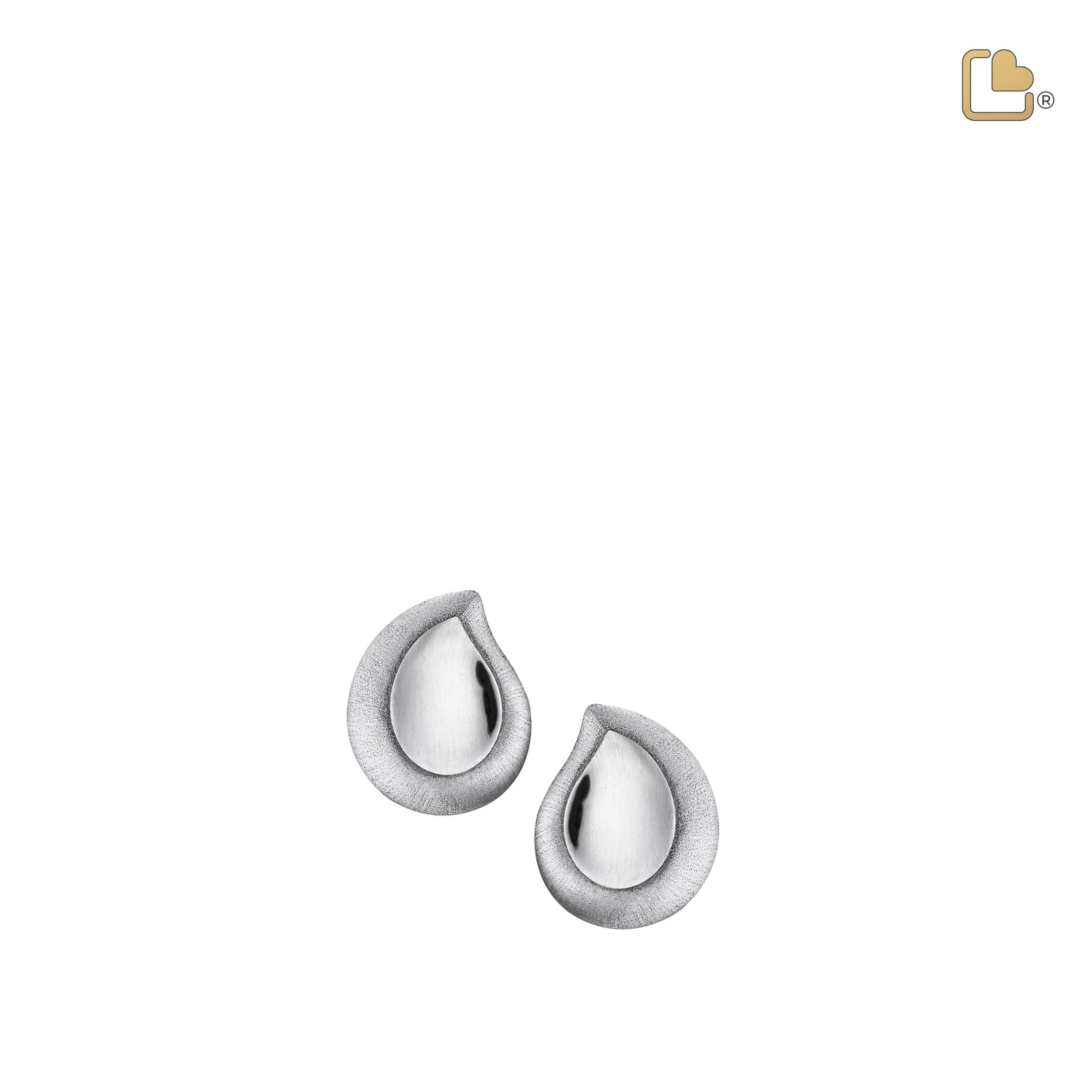 TearDrop Rhodium Plated Two Tone Sterling Silver Stud Earrings