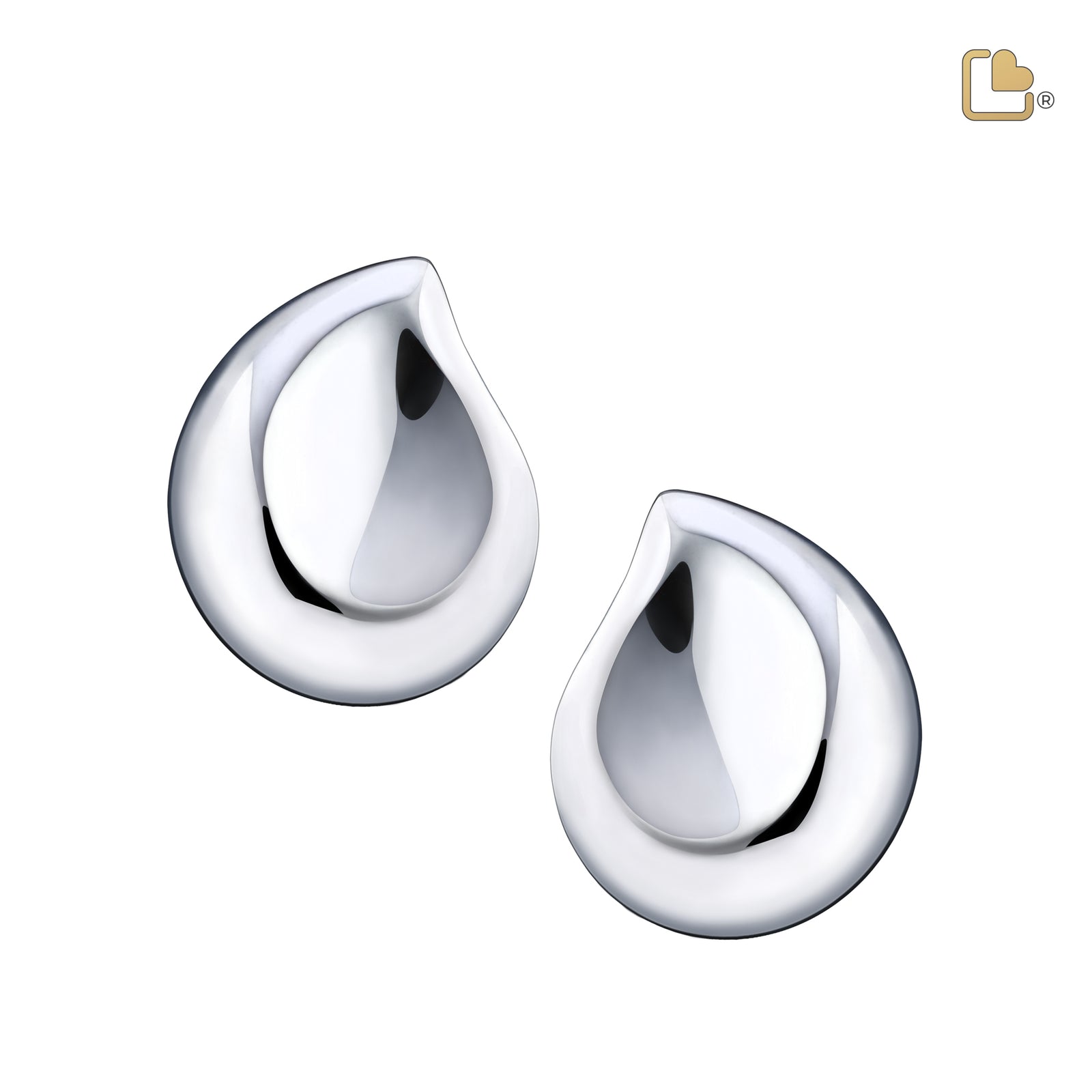 TearDrop Rhodium Plated Sterling Silver Stud Earrings