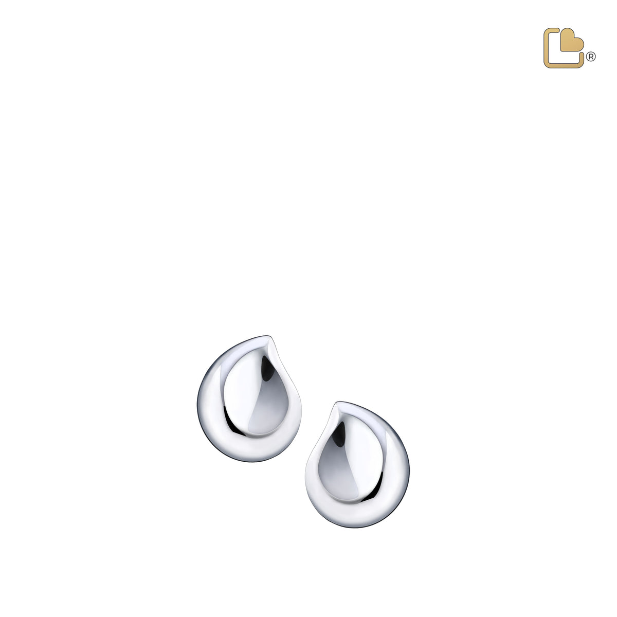 TearDrop Rhodium Plated Sterling Silver Stud Earrings