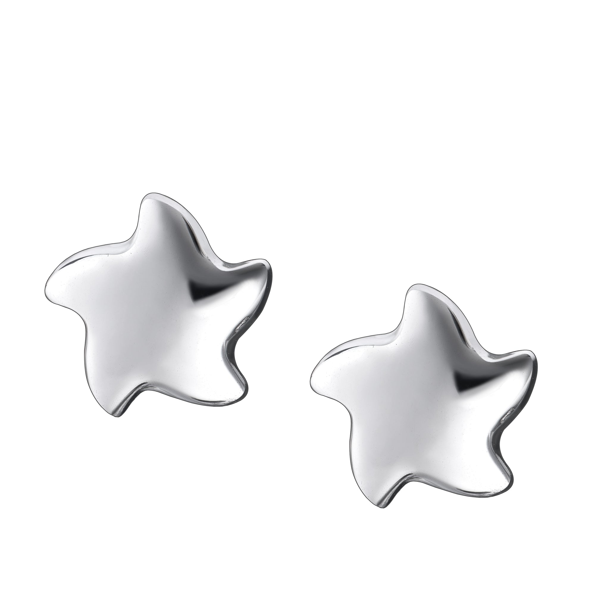 Angelic Star Rhodium Plated Sterling Silver Stud Earrings
