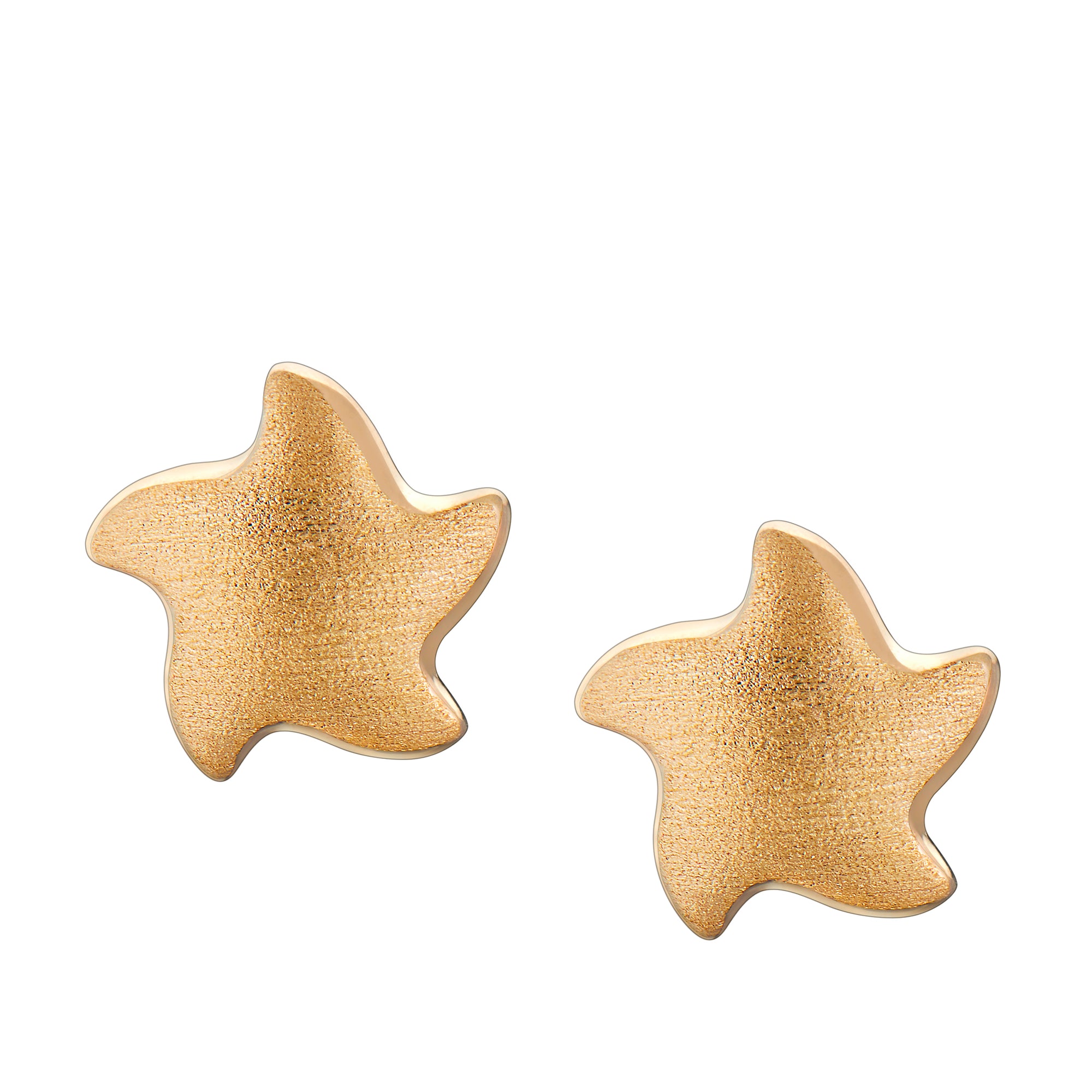 Angelic Star Gold Vermeil Two Tone Sterling Silver Stud Earrings