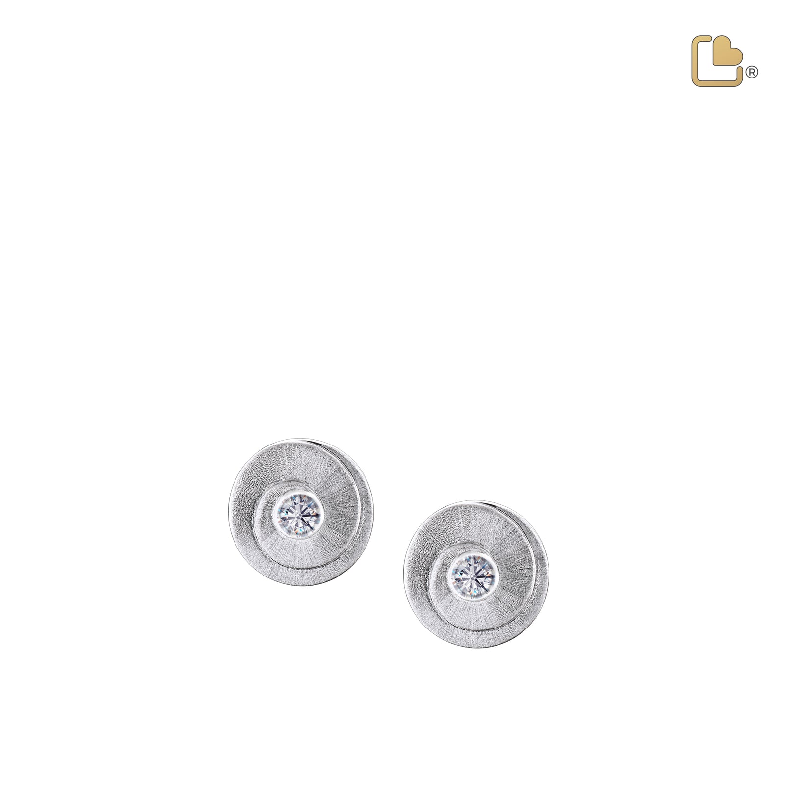 Eternity with Clear Crystal Rhodium Plated Two Tone Sterling Silver Stud Earrings