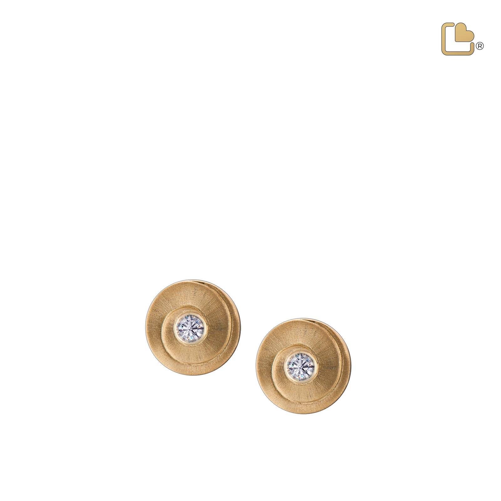 Eternity with Clear Crystal Gold Vermeil Two Tone Sterling Silver Stud Earrings