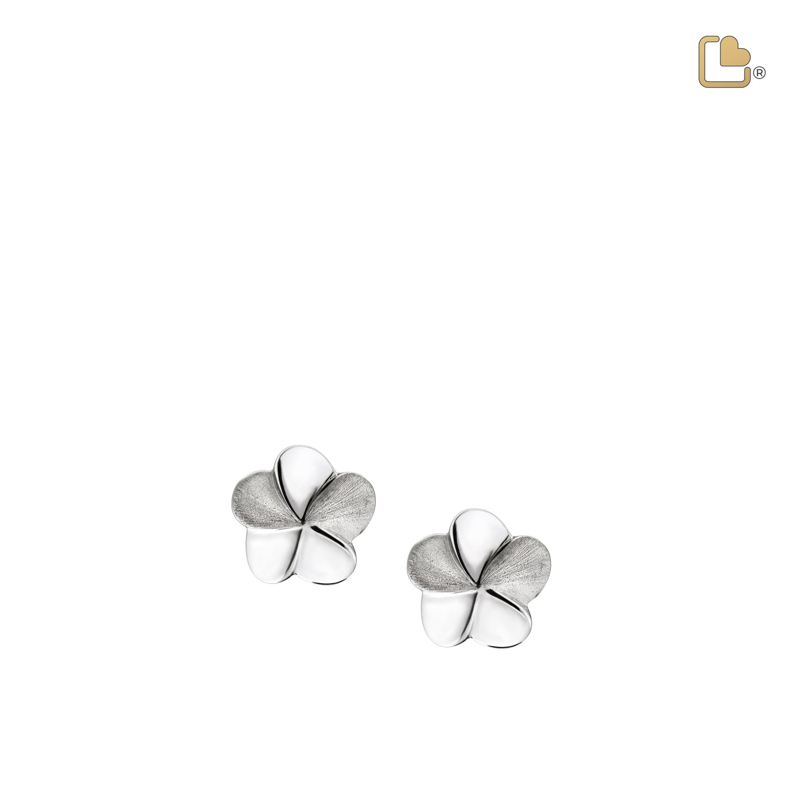 Bloom Rhodium Plated Two Tone Sterling Silver Stud Earrings