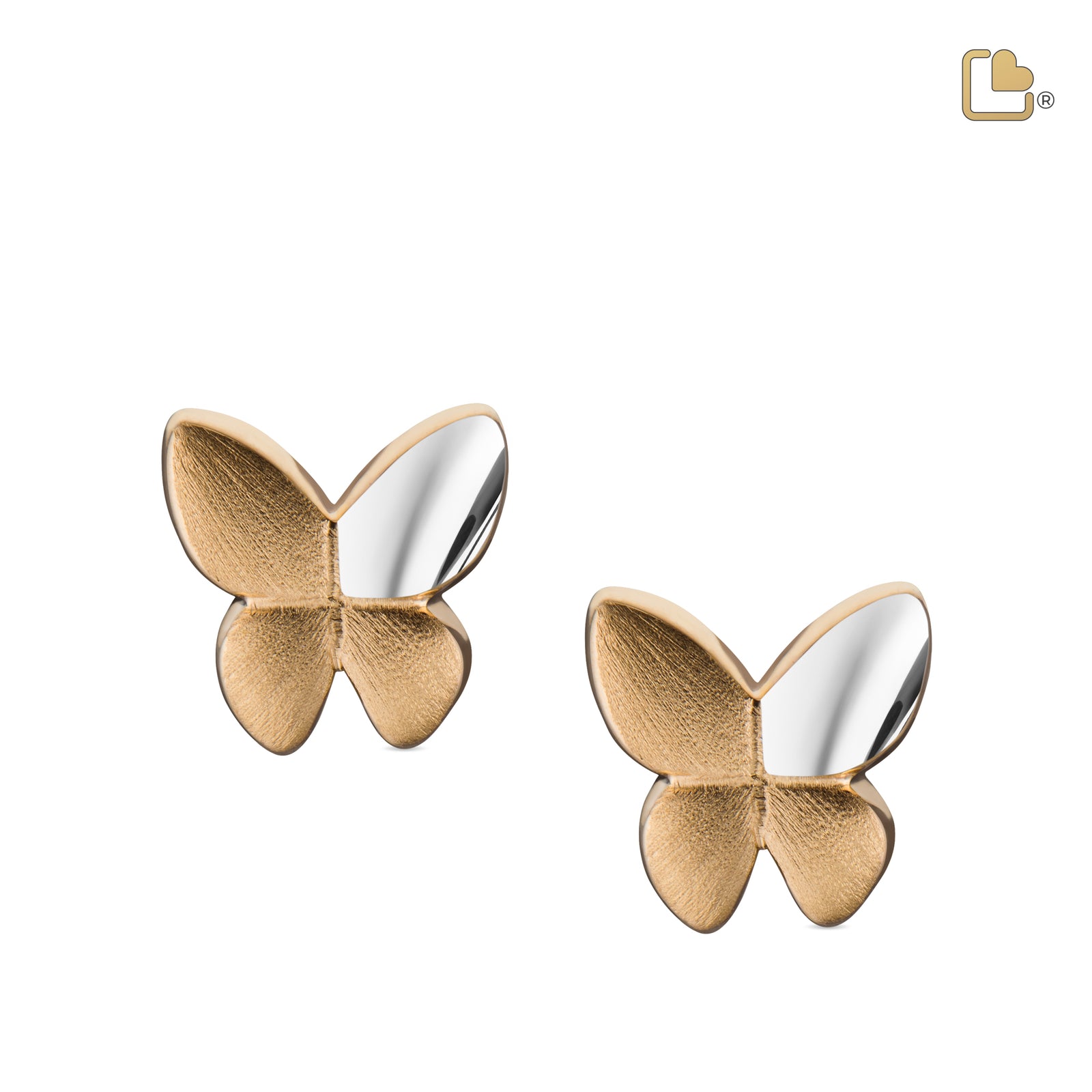 Butterfly Gold Vermeil Two Tone Sterling Silver Stud Earrings