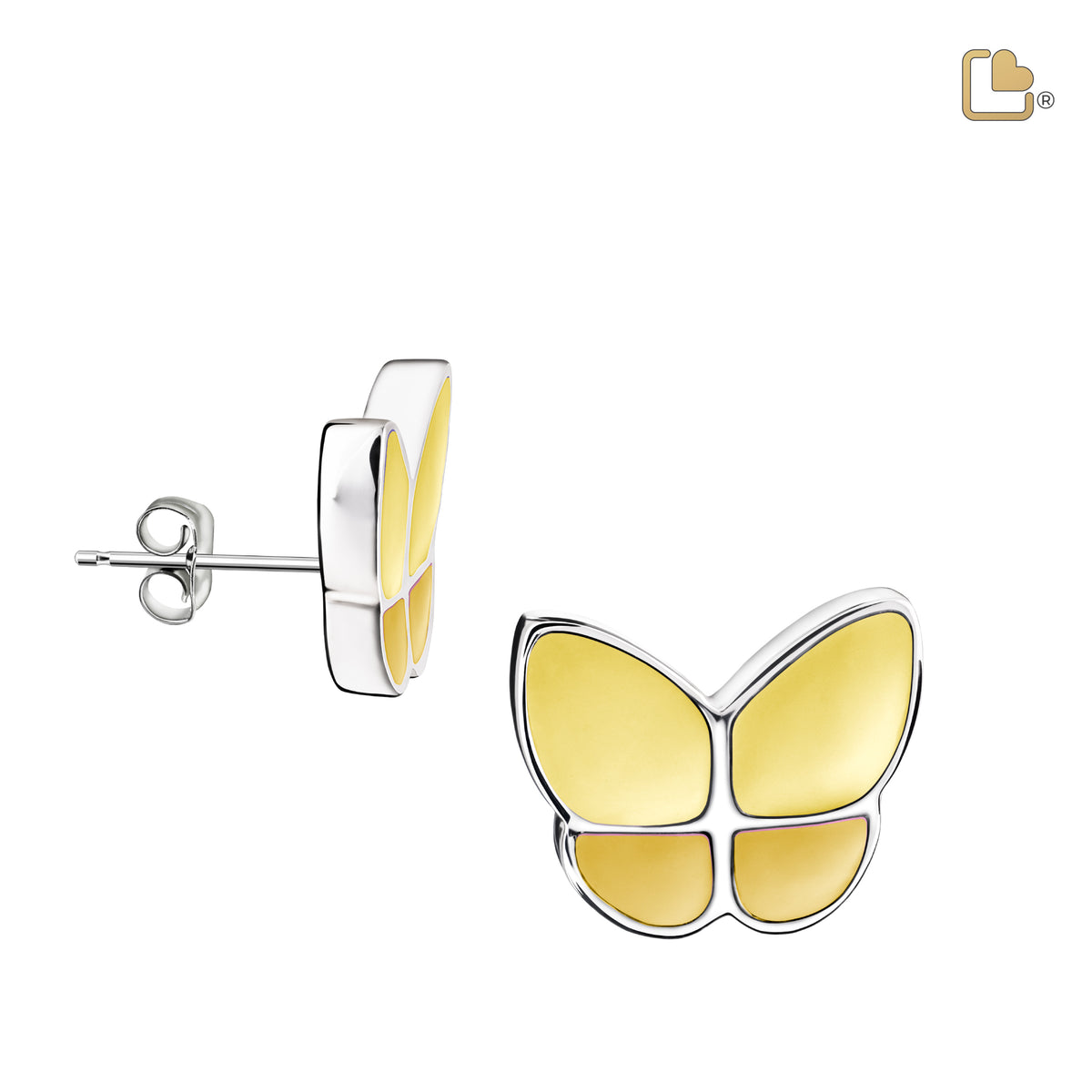 Wings of Hope Butterfly Pearl Yellow Earrings