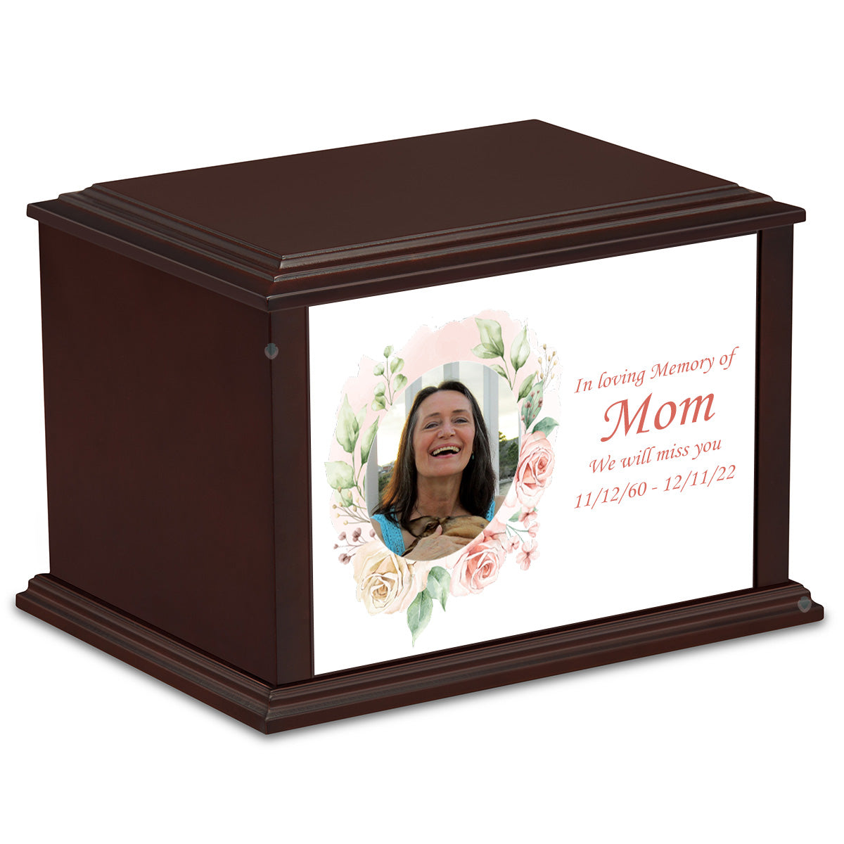 Custom Printed Heritage Everlasting Expressions Photo Frame Wood Box Cremation Urn