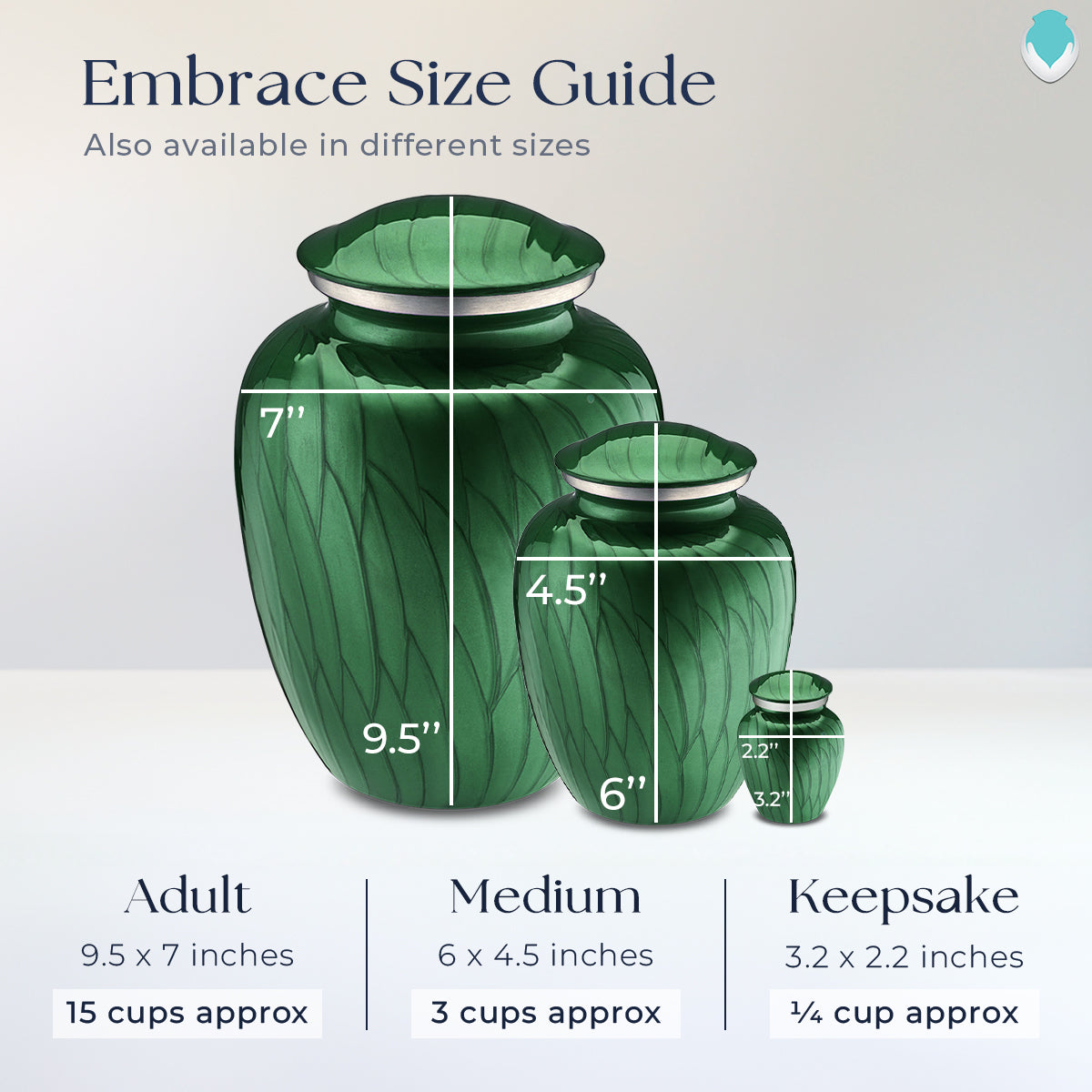 Adult Embrace Pearl Green Tree of Life Cremation Urn