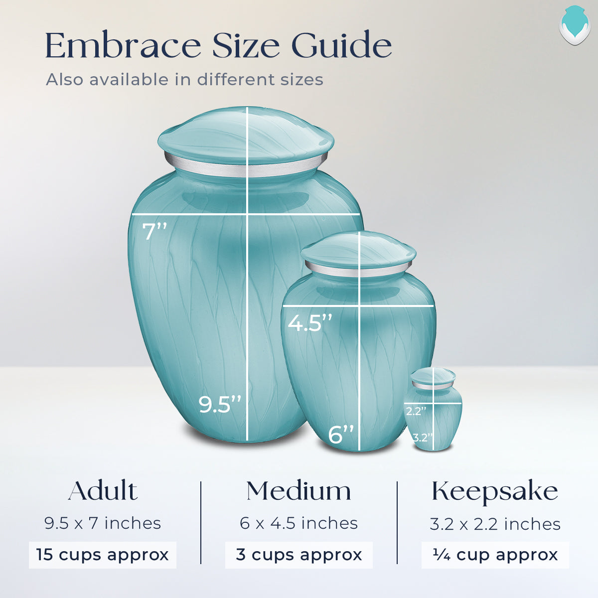 Adult Embrace Pearl Light Blue Angel Cremation Urn