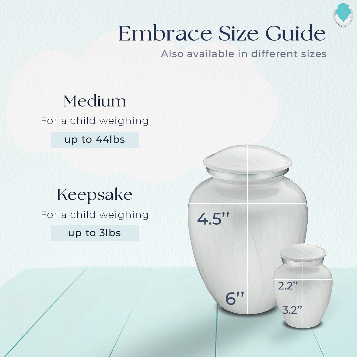 Medium Embrace Pearl White Baby Deer Cremation Urn