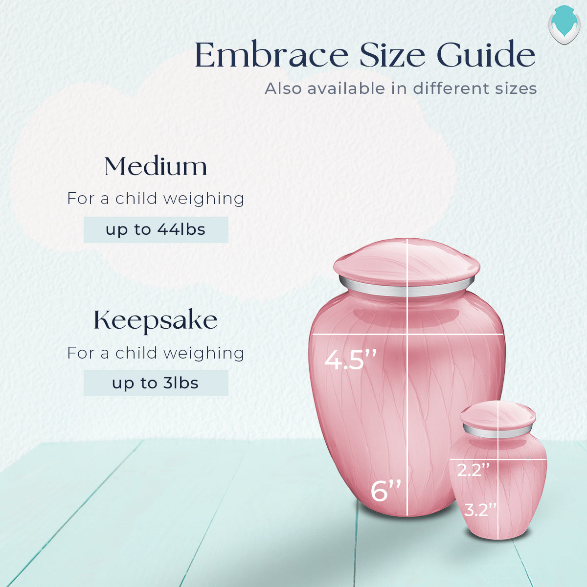 Medium Embrace Pearl Light Pink Sleeping Teddy Cremation Urn