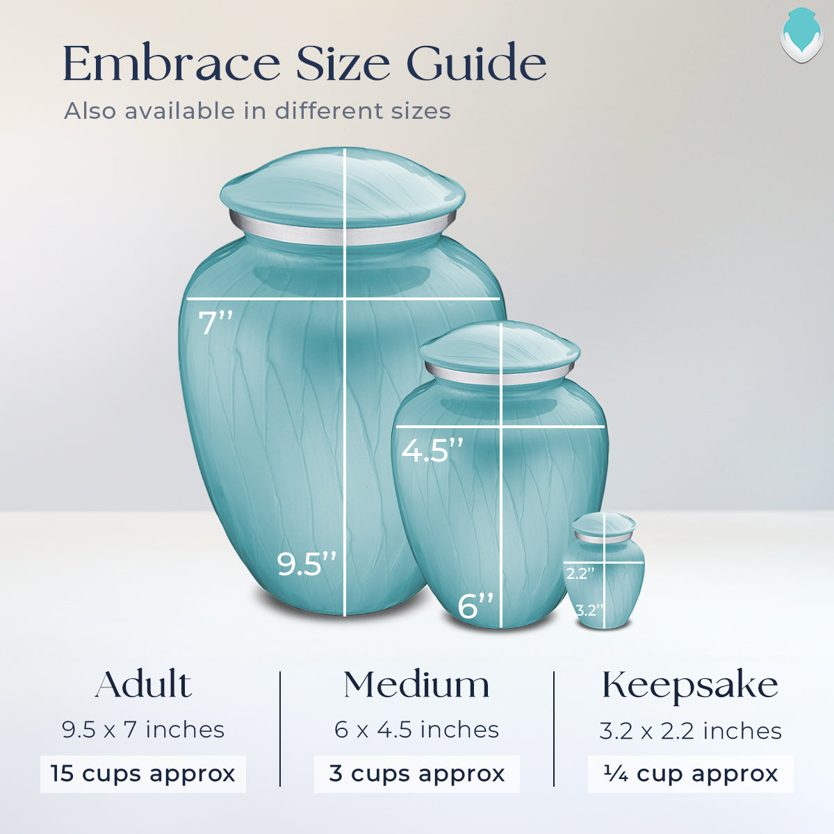 Medium Embrace Pearl Light Blue Tree of Life Cremation Urn