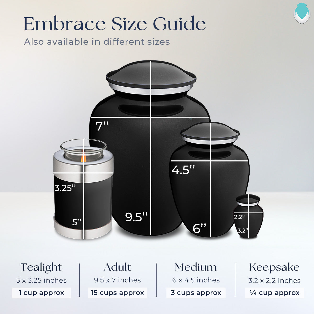 Adult Embrace Black Motorcycle Cremation Urn