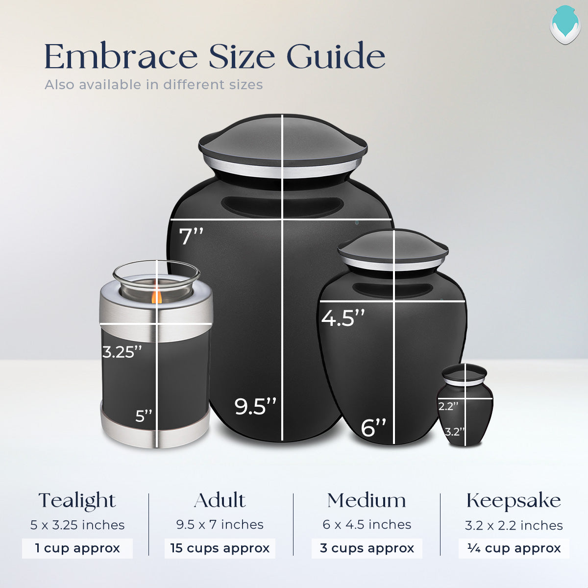 Keepsake Embrace Charcoal Butterflies Cremation Urn