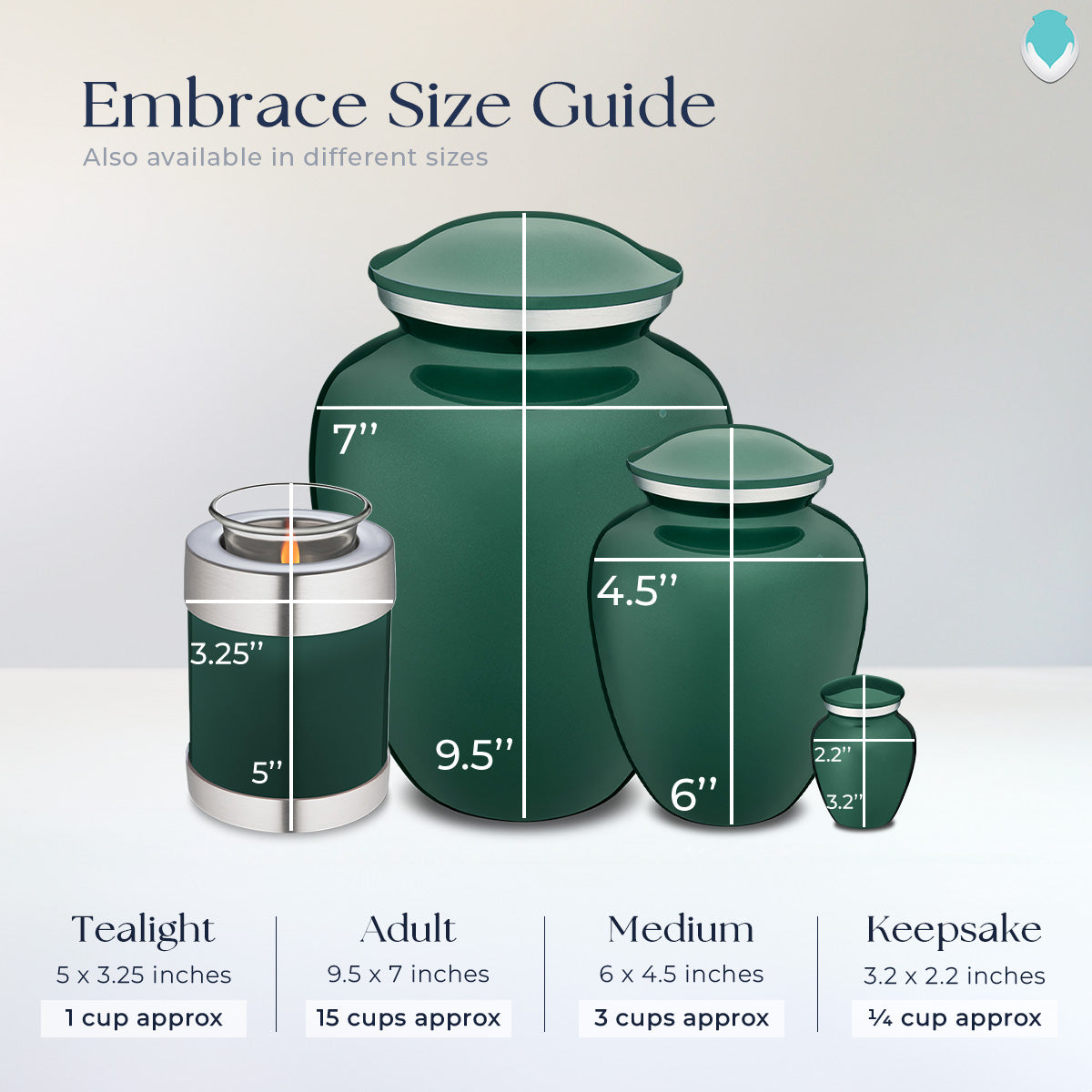 Candle Holder Embrace Green Fishing Cremation Urn