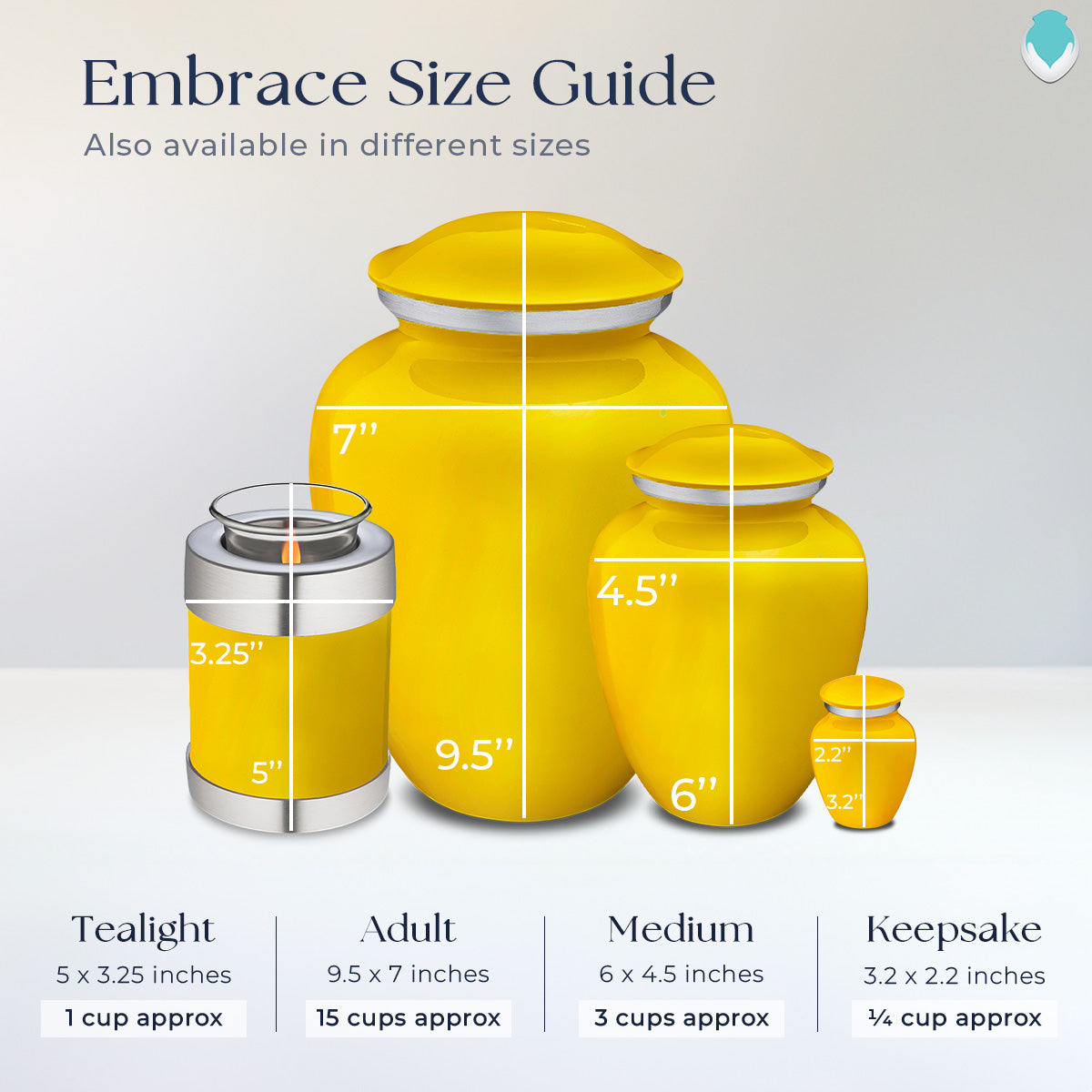 Medium Embrace Yellow Tree of Life Cremation Urn