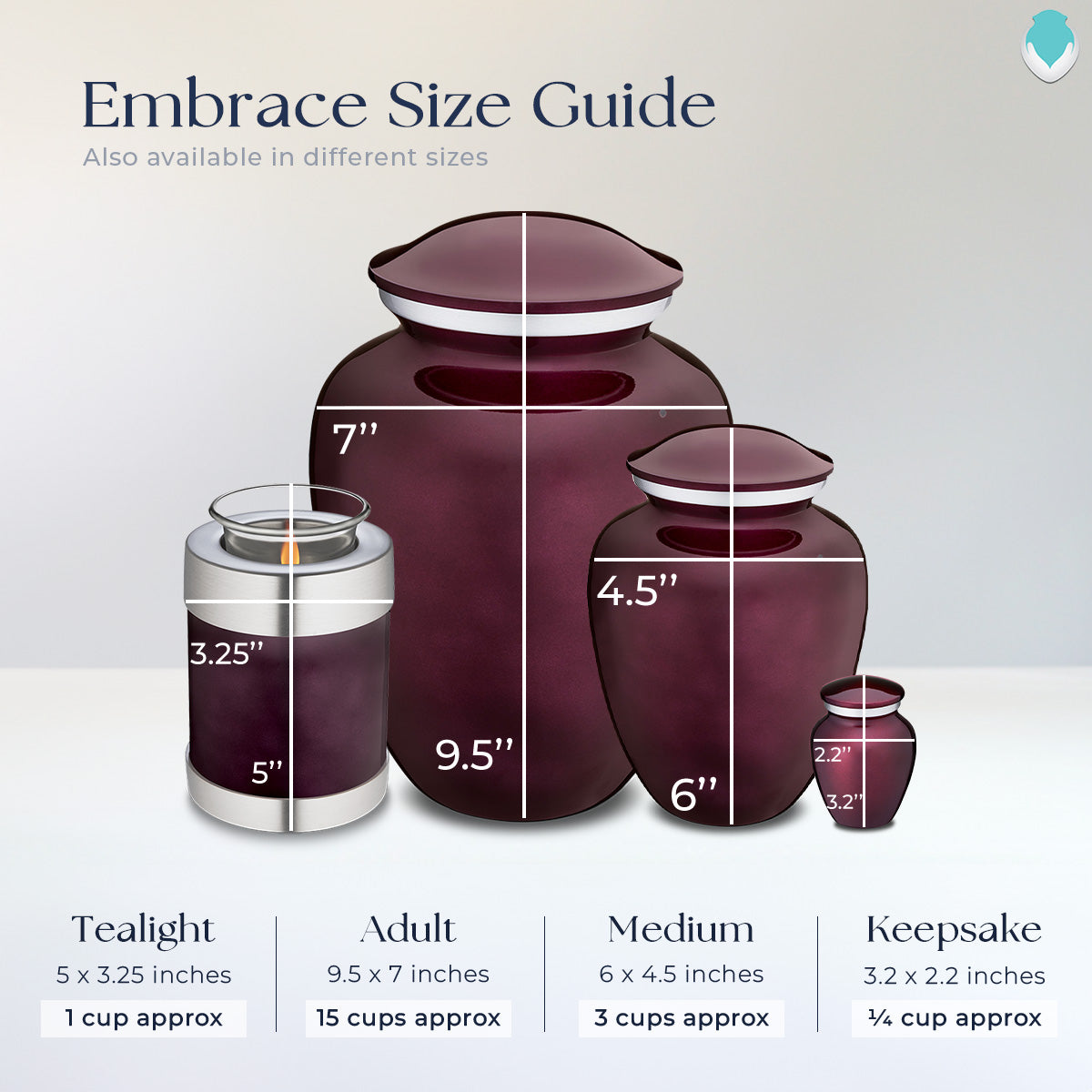 Adult Embrace Cherry Purple Butterflies Cremation Urn