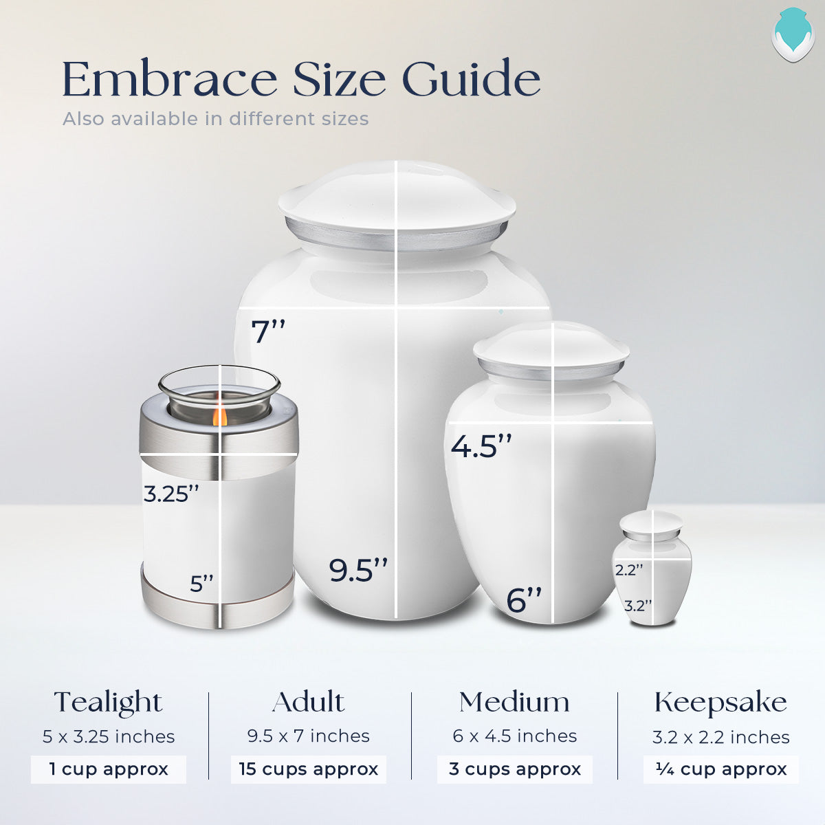 Candle Holder Embrace White Doves Cremation Urn