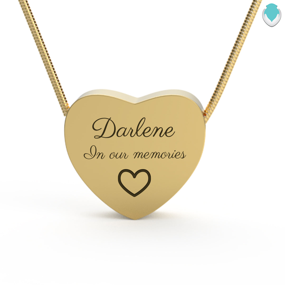 Custom Engraved Memorial Gold Heart Pendant