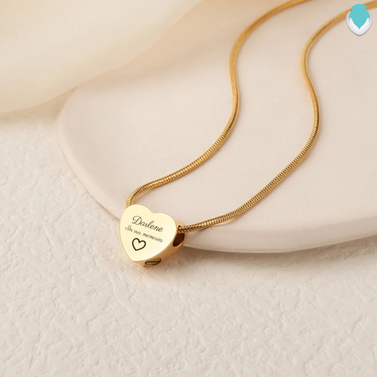 Custom Engraved Memorial Gold Heart Pendant