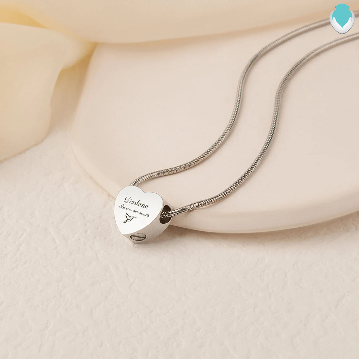 Custom Engraved Memorial Silver Heart Pendant