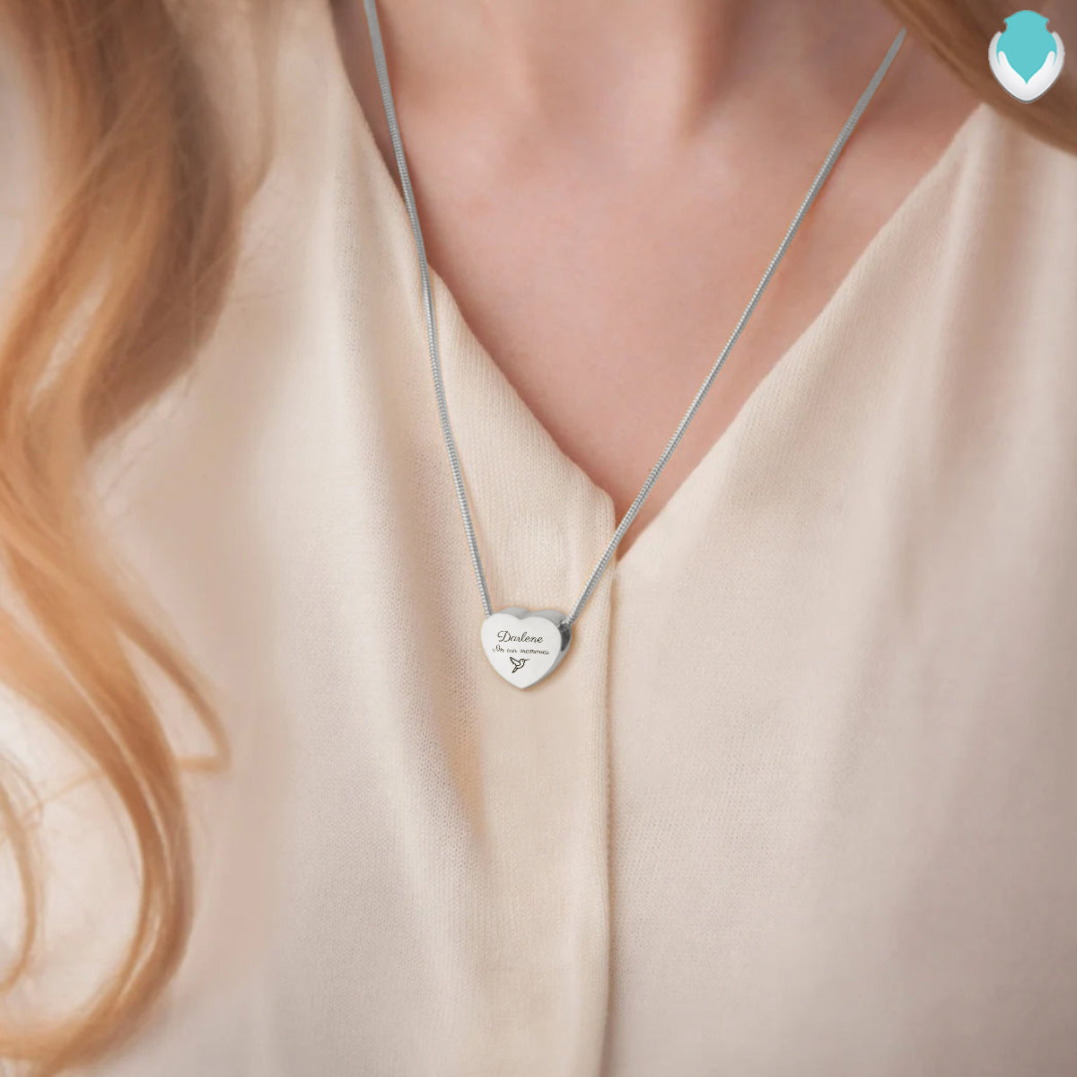 Custom Engraved Memorial Silver Heart Pendant