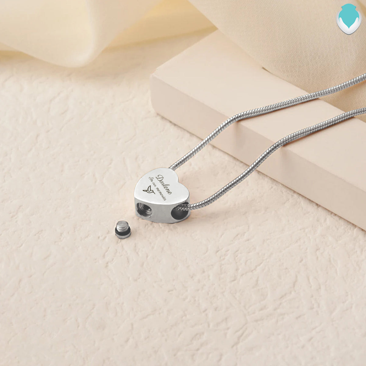 Custom Engraved Memorial Silver Heart Pendant