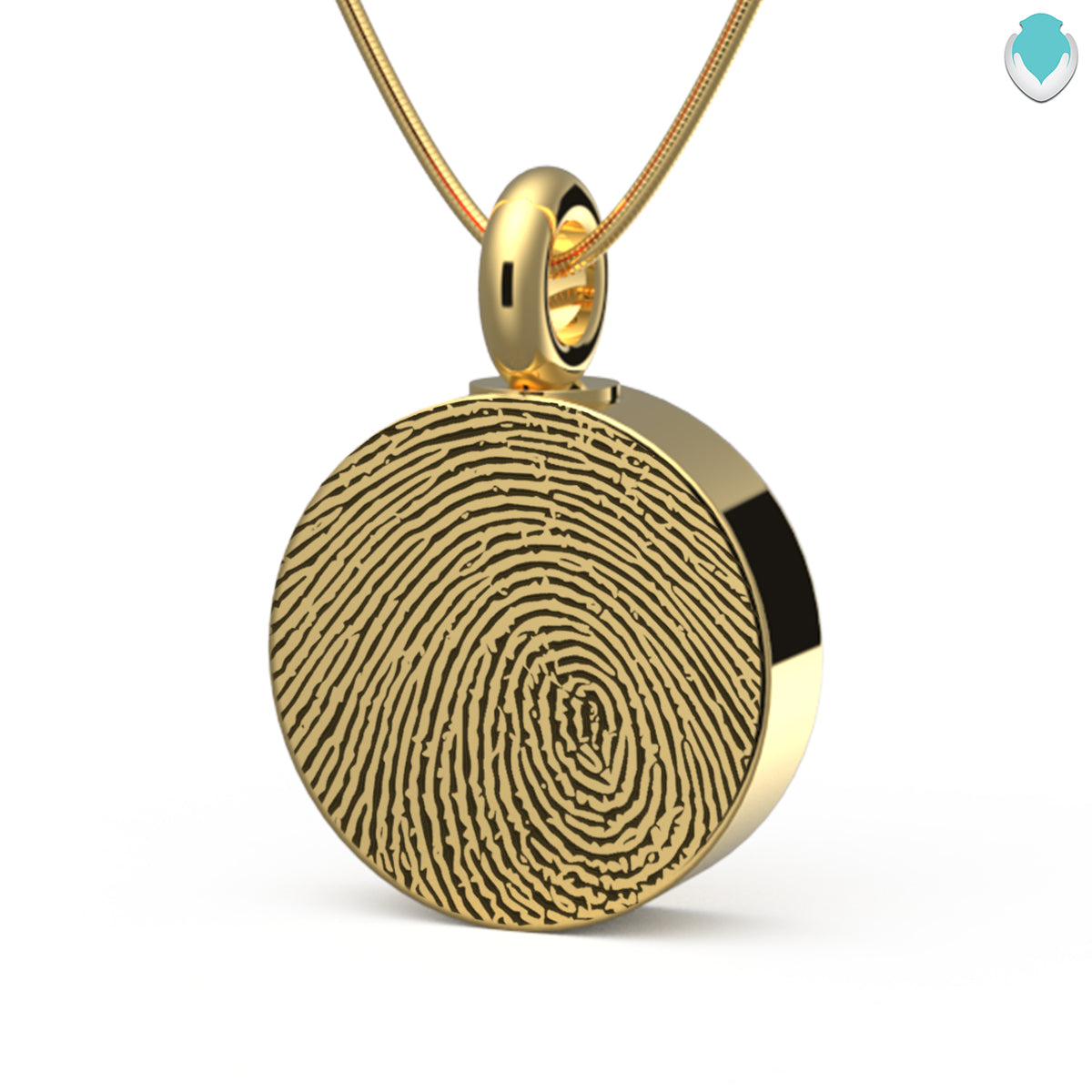Custom Engraved Fingerprint Memorial Gold Coin Pendant