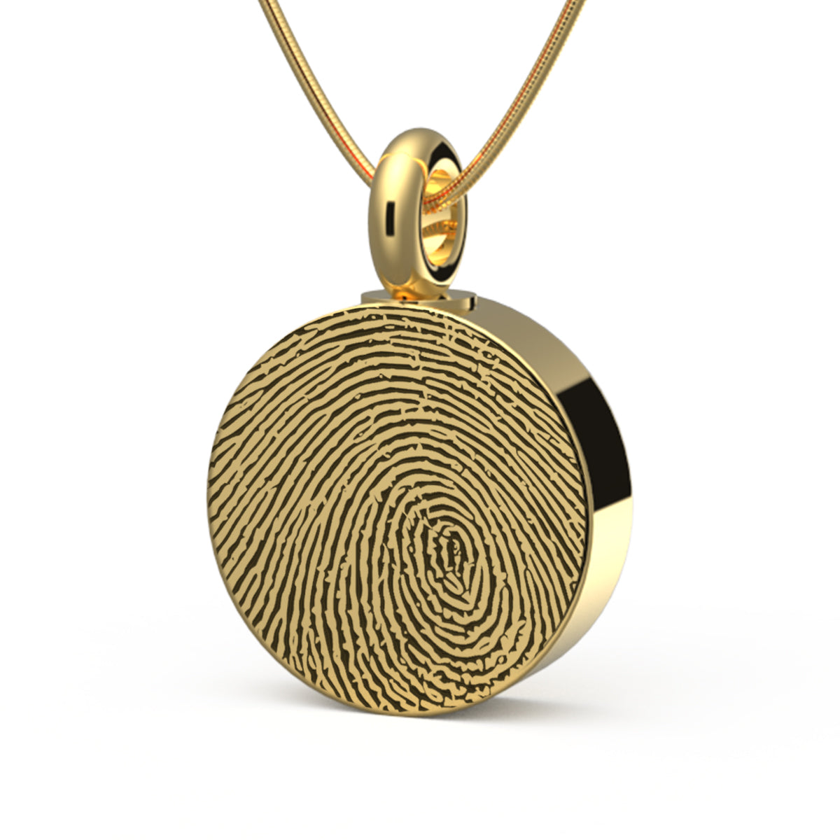 Custom Engraved Fingerprint Memorial Gold Coin Pendant