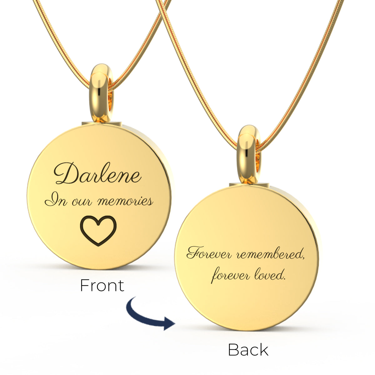 Custom Engraved Memorial Gold Coin Pendant