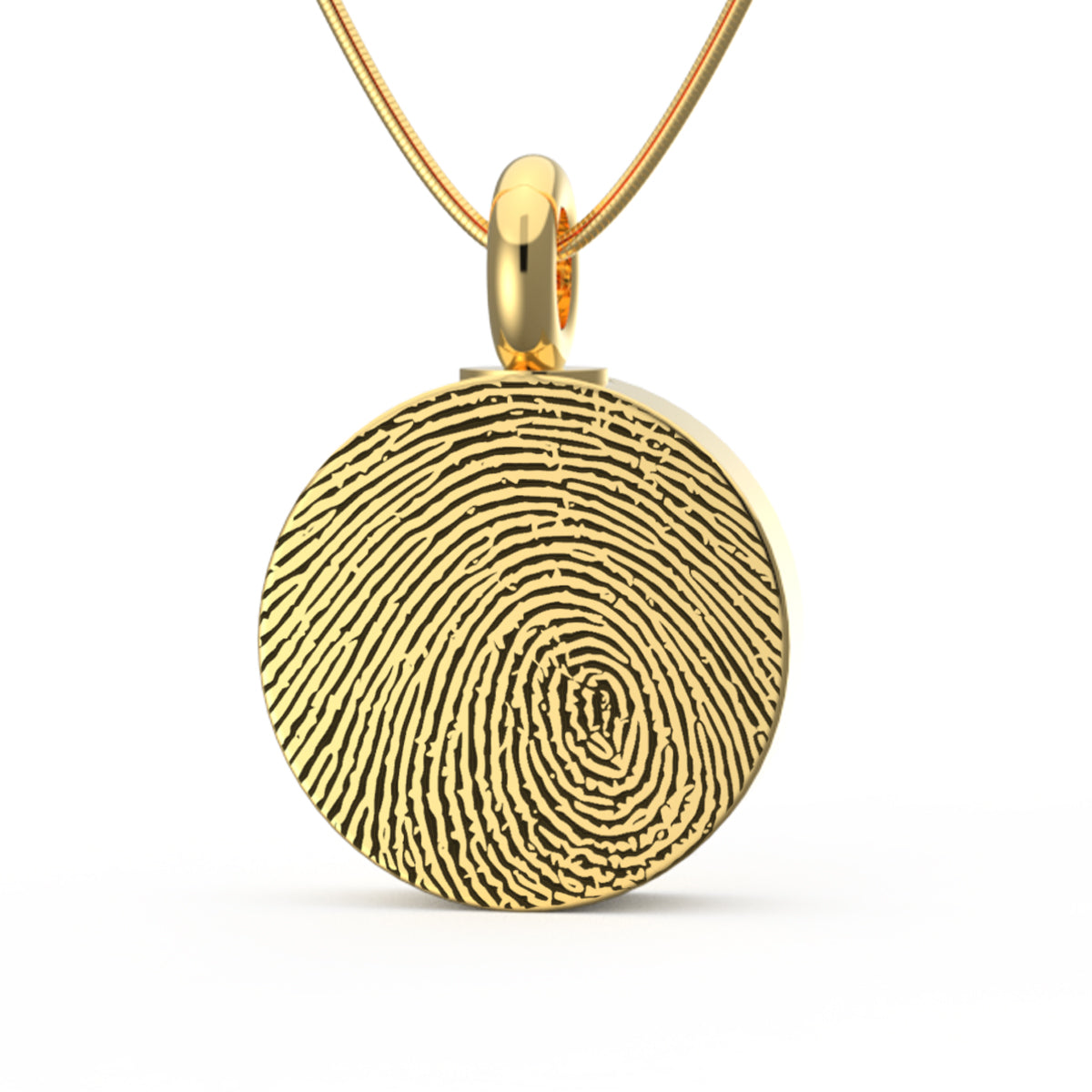 Custom Engraved Fingerprint Memorial Gold Coin Pendant