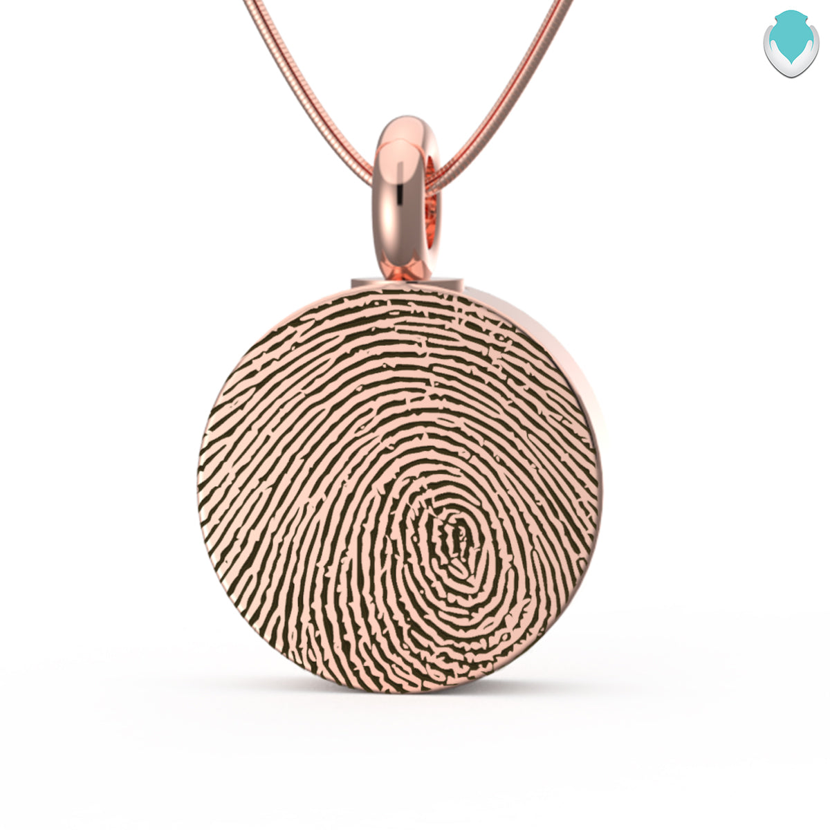 Custom Engraved Fingerprint Memorial Rose Gold Coin Pendant