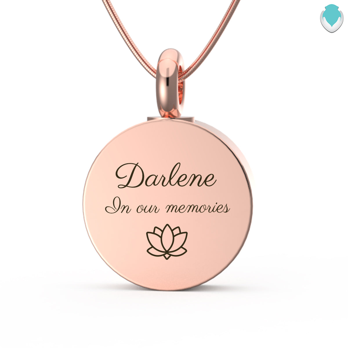 Custom Engraved Memorial Rose Gold Coin Pendant