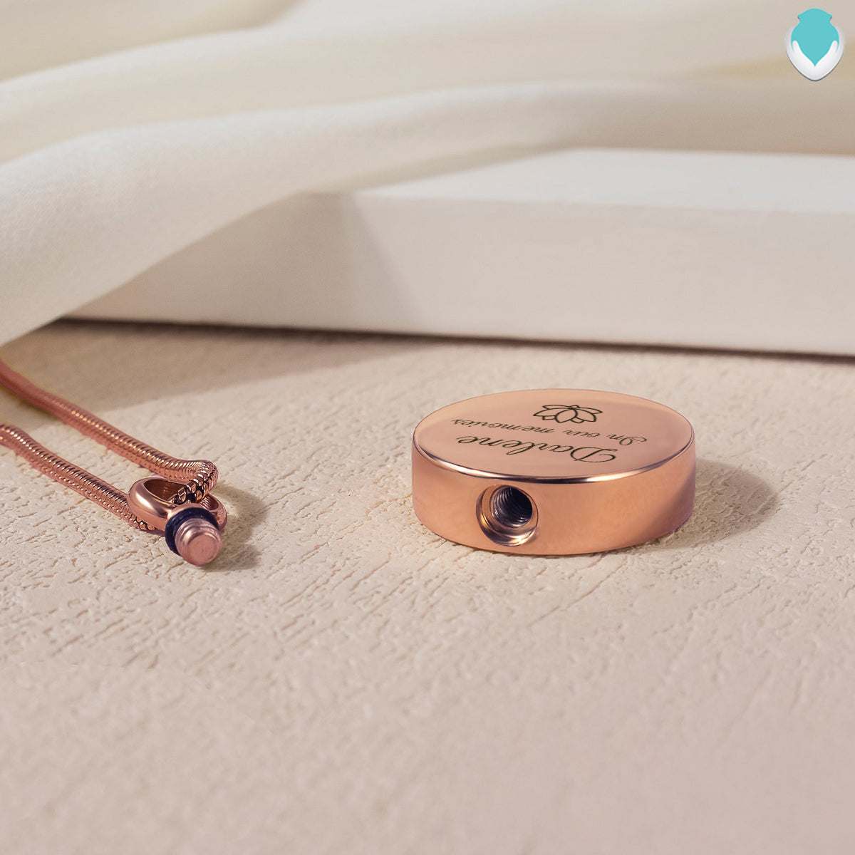 Custom Engraved Memorial Rose Gold Coin Pendant