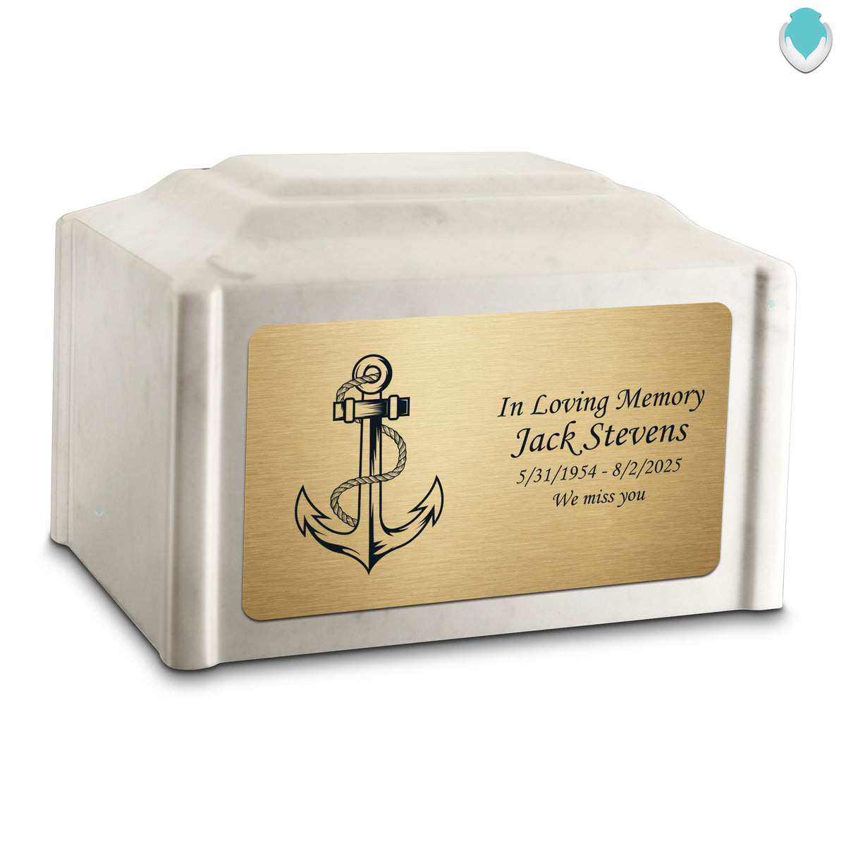 Adult Devotion Anchor Diamond Cultured Marble Urns for Ashes